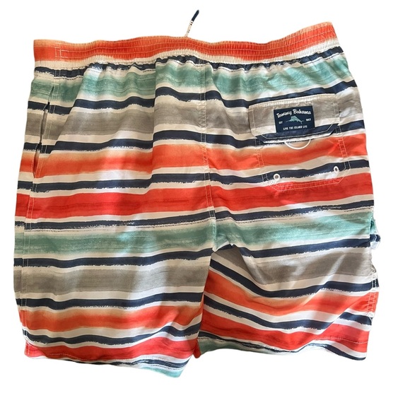 Tommy Bahama Baja Hazy Tides Board Shorts/Swim Trunks 9” Inseam Orange/blue/grey - Picture 6 of 12